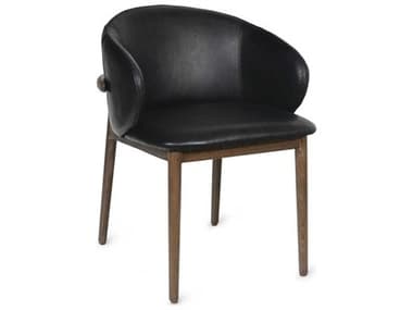 Regina Andrew Ethan Black Leather Arm Dining Chair REG321228BLK