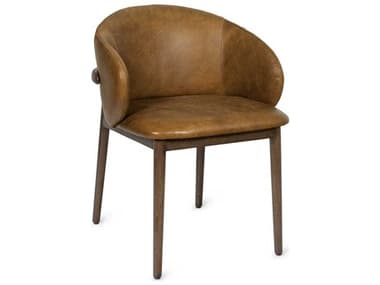 Regina Andrew Ethan Brown Leather Arm Dining Chair REG321228BRN