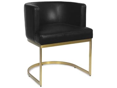 Regina Andrew Owen Black Leather Arm Dining Chair REG321241BLK