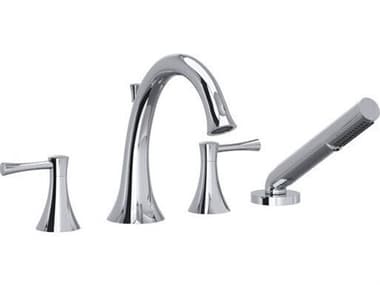 Riobel Edge 4 Piece Deck Mount Tub Filler With Hand Shower RIOED12LC