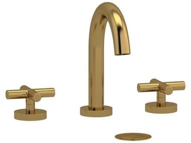 Riobel Riu Brushed Gold Widespread Lavatory Faucet with C-Spout RIORU08BG