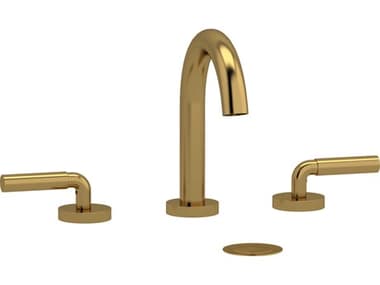 Riobel Riu Brushed Gold Widespread Lavatory Faucet with C-Spout RIORU08LBG