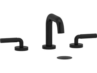 Riobel Riu Black Widespread Lavatory Faucet with U-Spout RIORUSQ08LBK