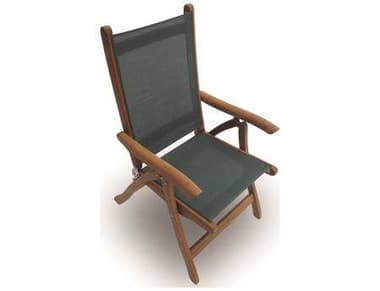 Royal Teak Collection Florida Moss Sling Adjustable Folding Dining Arm Chair RLFLMS