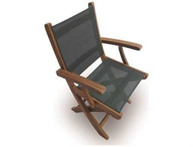 Royal Teak Collection Sailmate Moss Sling Folding Dining Arm Chair RLSMCM