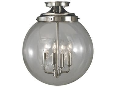 Framburg Moderne 14&quot; 4-Light Polished Silver Globe Semi Flush Mount RM1058