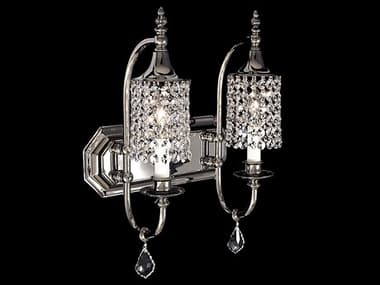 Framburg Princessa 12" Wide 2-Light Polished Silver Crystal Vanity Light RM2042