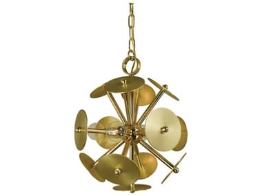 Framburg Apogee 13" Wide 4-Light Brass Sputnik Chandelier RM4974