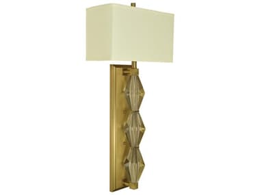 Framburg 29" Tall 2-Light Brushed Brass Crystal Wall Sconce RM5670