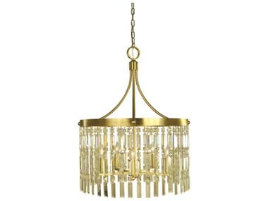 Framburg Holly 24" Wide 5-Light Brushed Brass Drum Chandelier RM5755