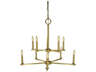 Framburg Evelyn 10-Light Brushed Brass Candelabra Chandelier RM5760