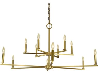 Framburg Evelyn 12-Light Brushed Brass Candelabra Chandelier RM5762