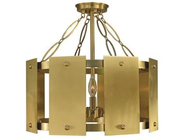 Framburg Barrington 18" 5-Light Brushed Brass Drum Semi Flush Mount RM5860