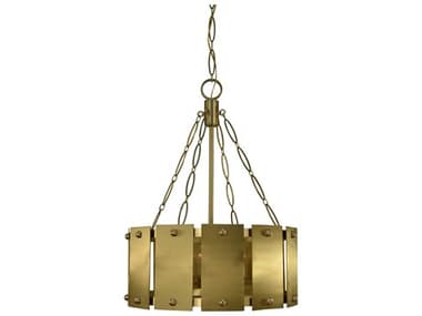 Framburg Barrington 22" 6-Light Brushed Brass Drum Pendant RM5866