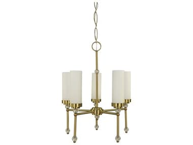 Framburg Emily 24" Wide 5-Light Brushed Brass Chandelier RM5885