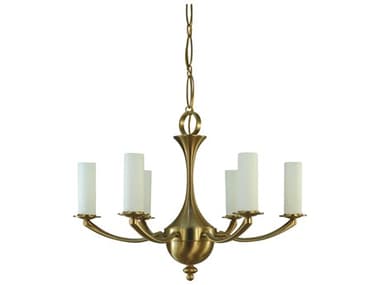 Framburg Atherton 6-Light Brushed Brass Traditional Candelabra Chandelier RM5926