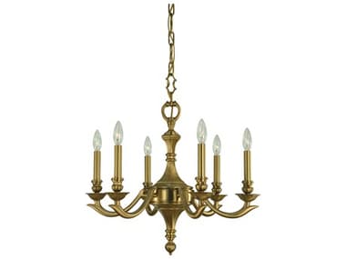 Framburg Scarsdale 6-Light Brushed Brass Traditional Candelabra Chandelier RM5936