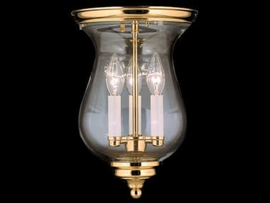 Framburg Jamestown 9&quot; 3-Light Bronze Glass Bell Semi Flush Mount RM7572
