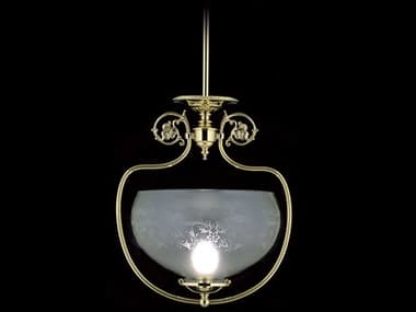 Framburg Chancery 14" 1-Light Polished Brass Glass Bowl Pendant RM7801