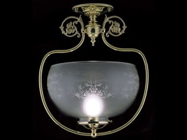 Framburg Chancery 14" 1-Light Polished Brass Glass Bowl Semi Flush Mount RM7811