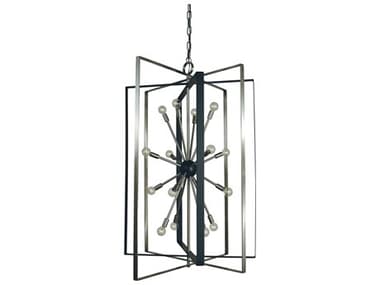 Framburg Interstellar 33" 16-Light Brushed Nickel Matte Black Sputnik Pendant RML1092