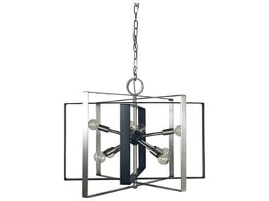 Framburg Interstellar 26" 8-Light Brushed Nickel Matte Black Sputnik Pendant RML1096