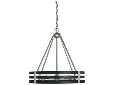 Framburg Luxe 8-Light Satin Pewter Matte Black Drum Pendant RML1123