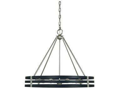 Framburg Luxe 10-Light Satin Pewter Matte Black Drum Pendant RML1125