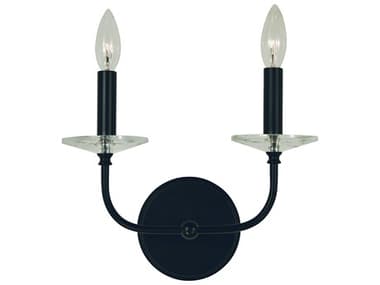 Framburg Ashley 13" Tall 2-Light Matte Black Wall Sconce RML1162