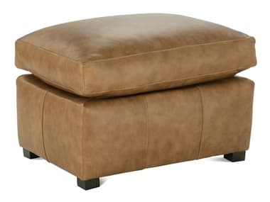 Rowe Desmond 28" Chocolate Brown Faux Leather Upholstered Ottoman ROWDESMONDL00544A