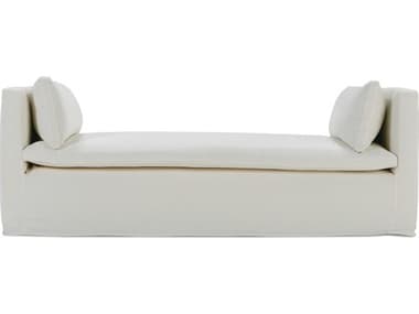 Rowe Ellice 81" White Fabric Upholstered Chaise Lounge with Silpcover ROWELLICES00813A