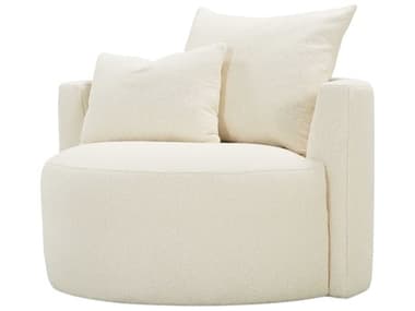 Rowe Leander 43" Swivel White Fabric Accent Chair ROWLEANDER016PA