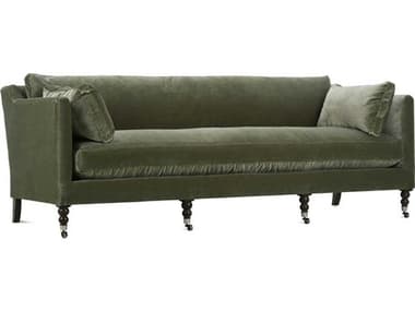 Rowe Madeline 90" Green Chocolate Brown Fabric Upholstered Sofa ROWMADELINE033EDP