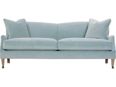 Rowe Marleigh 85" Washed Oak Blue Fabric Upholstered Sofa ROWMARLEIGH002PB
