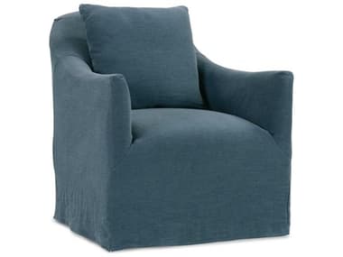 Rowe Noel 30" Swivel Blue Fabric Accent Chair with Silpcover ROWNOELSLIP01613A