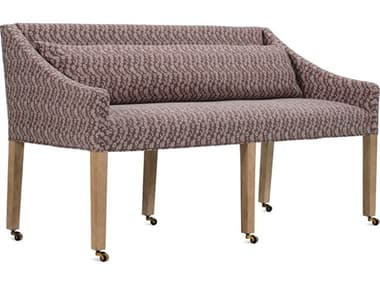 Rowe Odessa 59" Washed Oak Burgundy Fabric Upholstered Accent Bench ROWODESSA52043A