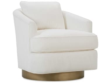 Rowe Ophelia 32" Swivel White Fabric Accent Chair ROWOPHELIAA016PA