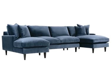 Rowe Oslo 151" Wide Blue Fabric Upholstered Sectional Sofa ROWOSLO110041111PA