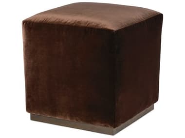 owe Dena 19&quot; Chocolate Brown Fabric Upholstered Ottoma ROWP800005PB