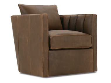 Rowe Kitt Swivel Brown Faux Leather Accent Chair ROWP865L016PA