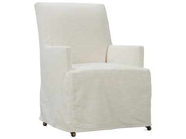 Rowe Finch White Fabric Upholstered Arm Dining Chair with Silpcover ROWP900S502PA