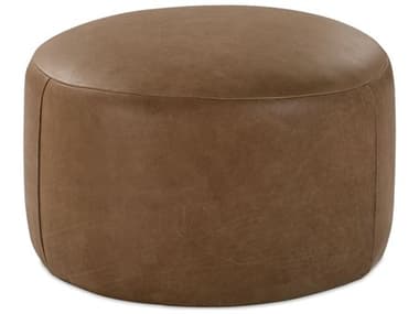 Rowe Nugget Brown Leather Upholstered Ottoman ROWQ120L07543A