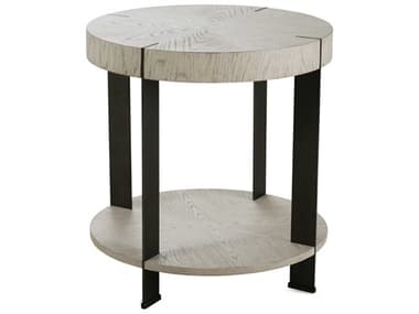 Rowe Halo 22" Round Wood Storm Carbon End Table ROWRR10540335
