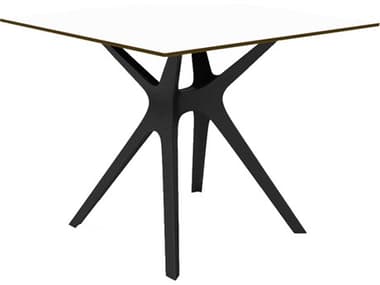 Resol Vela S Square Dining Table Black Base White Dining Table Top RS030821X