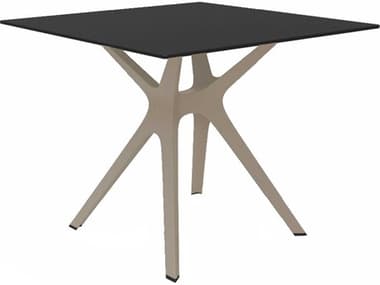 Resol Vela S Square Dining Table Sand Base Black Dining Table Top RS030861X