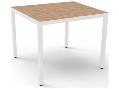 Resol Barcino Compact Square Dining Table 70X70 White Base Natural Oak Dining Table Top RS040201X