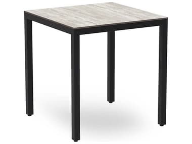 Resol Barcino Compact Square Dining Table 70X70 Black Base Washed Wood Dining Table Top RS040211X