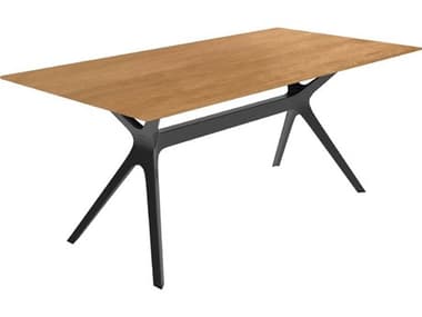 Resol Vela L Rectangular Dining Table Black Base Natural Oak Dining Table Top RS041071X