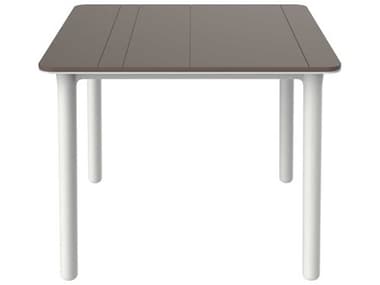 Resol Noa Square Dining Table White Base Chocolate Dining Table Top RS042811X