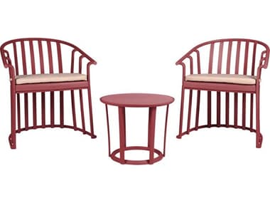 Resol Raff 3 Piece Conversation Set with Cushions Bordeaux RS064891X